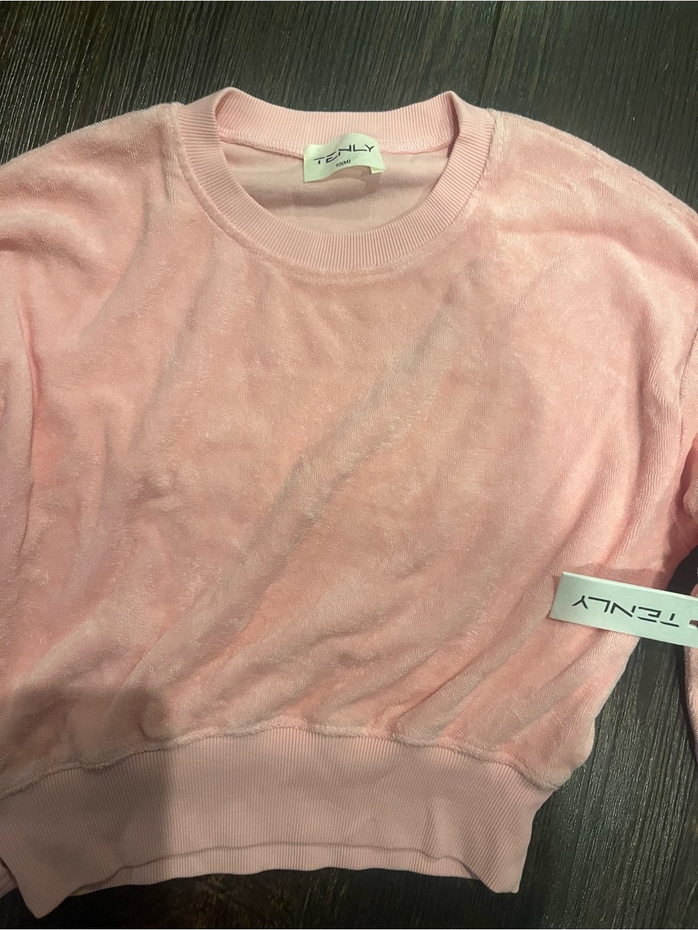 Girls' Light Pink Terry Crew Sweatshirt